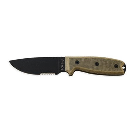 ONTARIO KNIFE CO Ontario Knife 8666 RAT-3 Serrated Fixed Blade with Nylon Sheath 8666